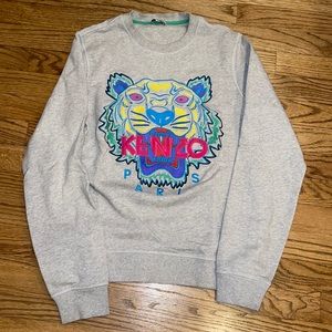 KENZO Paris Sweater Men’s XS Gray & Multi Color USED